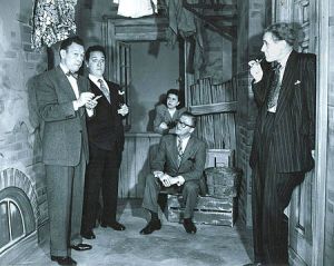 Fred Allen, left, and cast.